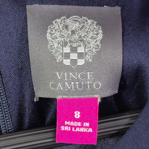 Vince Camuto Wide Leg Jumpsuit Navy White Heritage Print Size 8 Boho - Picture 9 of 9